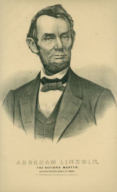 Abraham Lincoln, le martyr de la nation. Assassiné le 14 avril 1865. - New York Currier and Ives